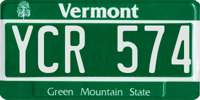 VT license plate YCR574