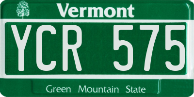 VT license plate YCR575