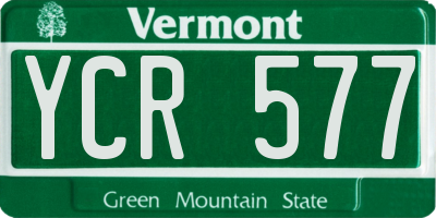 VT license plate YCR577
