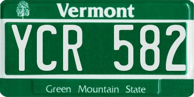VT license plate YCR582