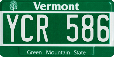 VT license plate YCR586