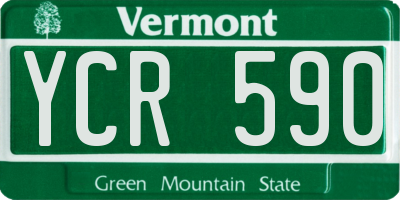 VT license plate YCR590