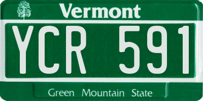 VT license plate YCR591