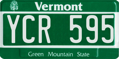 VT license plate YCR595