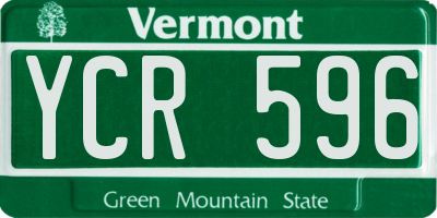 VT license plate YCR596