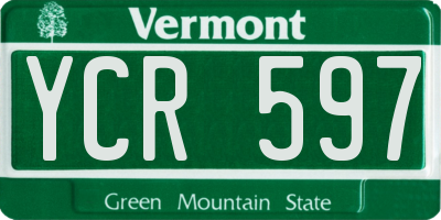 VT license plate YCR597