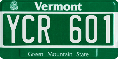 VT license plate YCR601