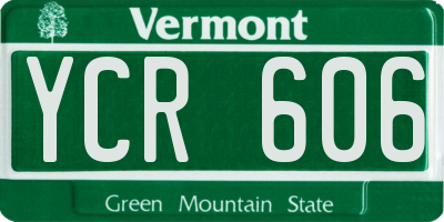 VT license plate YCR606