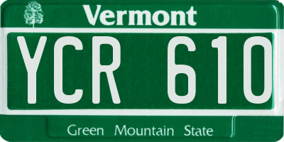 VT license plate YCR610