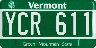 VT license plate YCR611