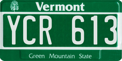 VT license plate YCR613