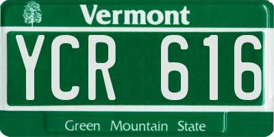 VT license plate YCR616