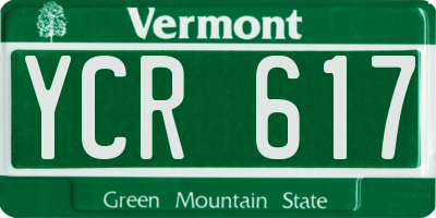 VT license plate YCR617