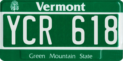 VT license plate YCR618
