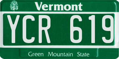 VT license plate YCR619