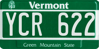 VT license plate YCR622