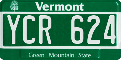 VT license plate YCR624