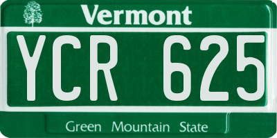 VT license plate YCR625