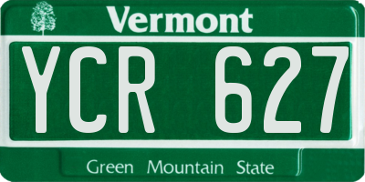VT license plate YCR627