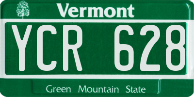 VT license plate YCR628