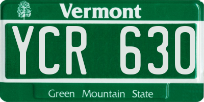 VT license plate YCR630