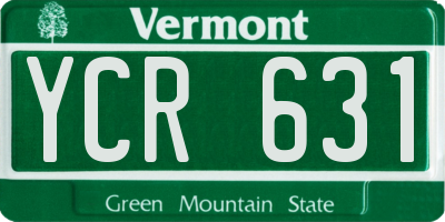 VT license plate YCR631