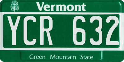 VT license plate YCR632