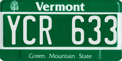 VT license plate YCR633