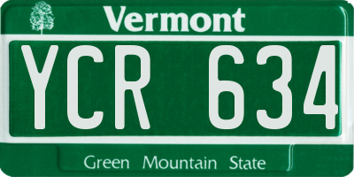 VT license plate YCR634