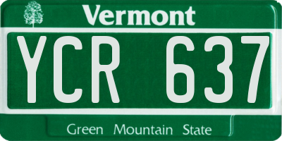 VT license plate YCR637