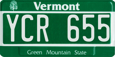 VT license plate YCR655