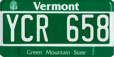 VT license plate YCR658