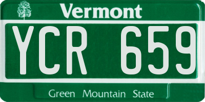 VT license plate YCR659