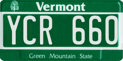 VT license plate YCR660