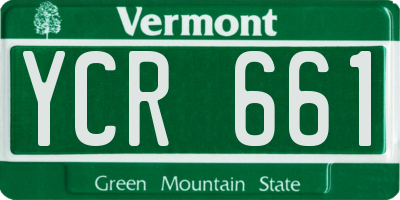 VT license plate YCR661