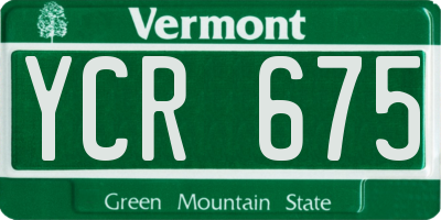 VT license plate YCR675