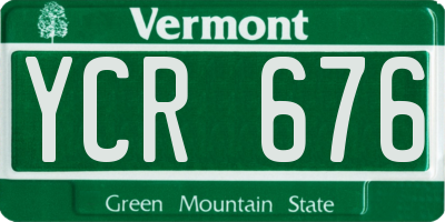 VT license plate YCR676