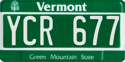 VT license plate YCR677