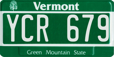 VT license plate YCR679