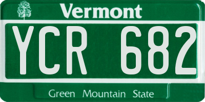 VT license plate YCR682