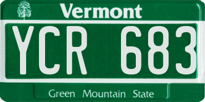 VT license plate YCR683