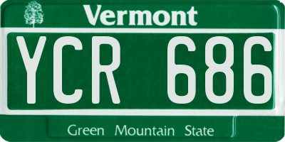 VT license plate YCR686