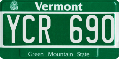 VT license plate YCR690