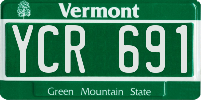 VT license plate YCR691