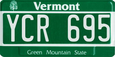 VT license plate YCR695