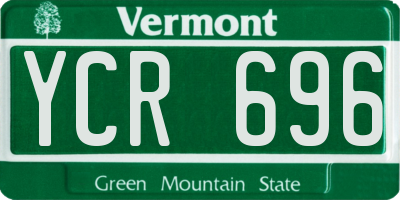 VT license plate YCR696