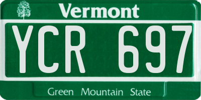 VT license plate YCR697