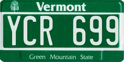 VT license plate YCR699
