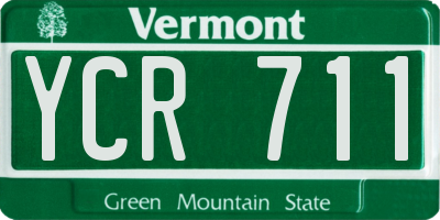 VT license plate YCR711