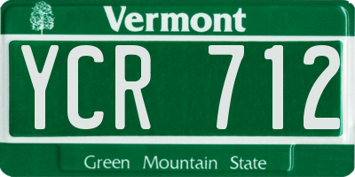 VT license plate YCR712